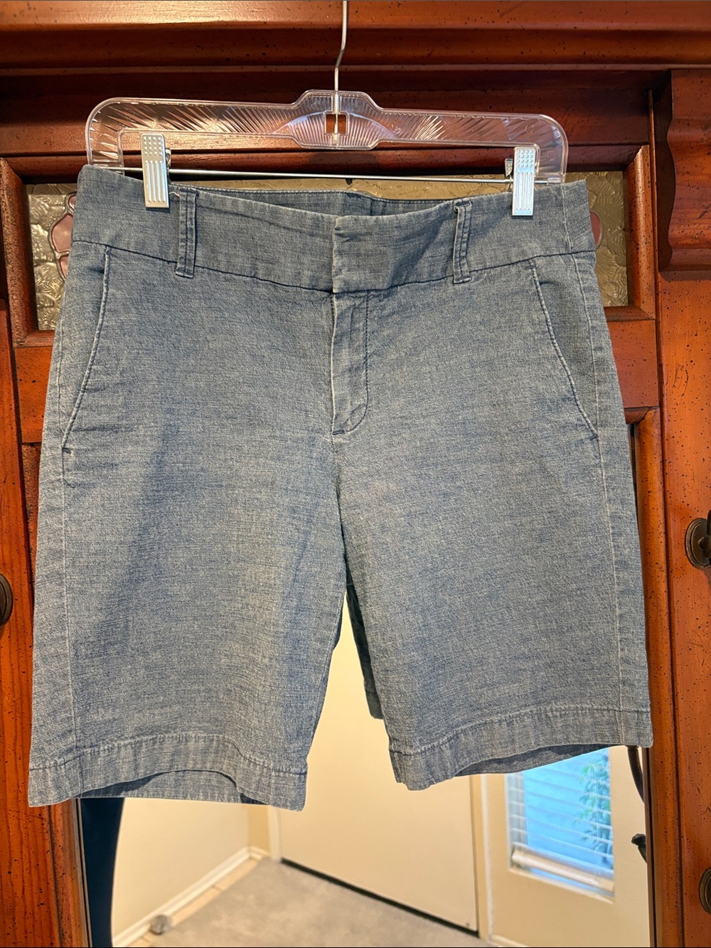 J. Crew Chambray Bermuda Shorts - Light Blue